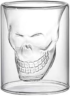 3D Skull Shape Heat Resistant Tea,Coffee and Cold Drinks Glass Cup High Borosilicate Glass -(150ml)