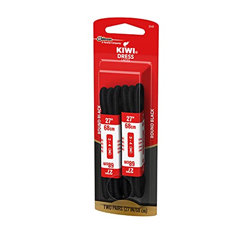 SC Johnson Kiwi Dress Shoe Laces, round, Black, 0.32 Oz - Image 3