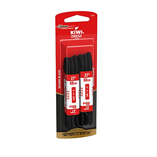 SC Johnson Kiwi Dress Shoe Laces, round, Black, 0.32 Oz - Image 4
