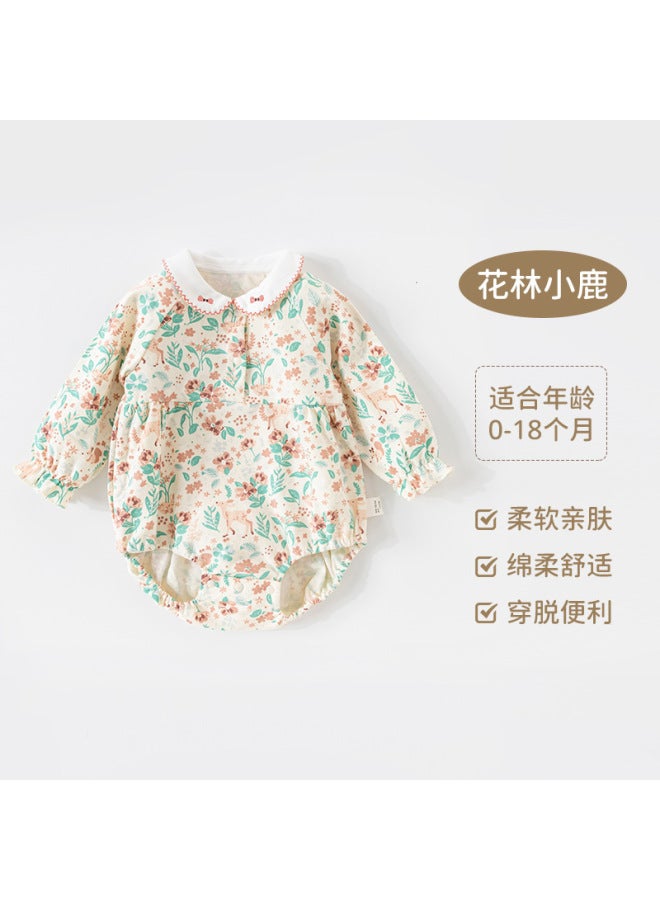 Baby Wrap Fart Clothes Spring And Autumn Long Sleeve Cotton Triangle Wrap Fart Clothes All-in-one Newborn Climbing Clothes Class A Baby Clothes