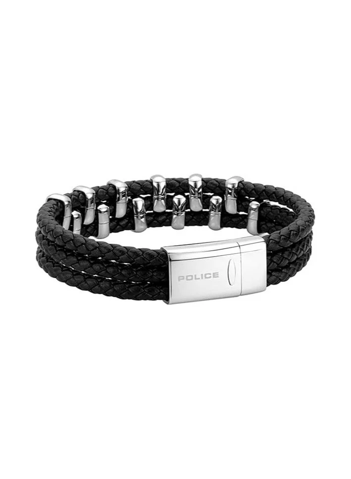 بوليس Norwood Black Stainless Steel Braided Bracelet for Men