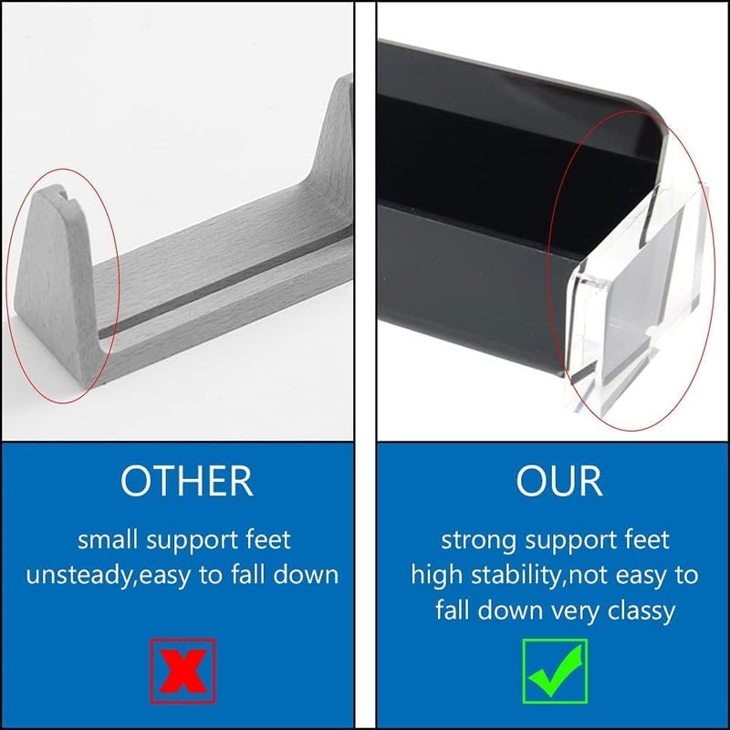 X spring Acrylic Business Card Holder, Black Business Card Holder Display For Desk, Business Card Organizer, 1 Slot Holds About 30-50 Cards, Acrylic Card Box For Office Study Countertop, Desk - Image 4