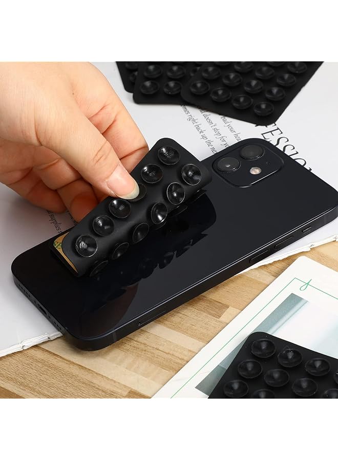 Excefore 12 Pcs Phone Suction Mat, Non Slip Phone Suction Cup Mat, Adhesive Phone Accessory Holder, Suitable For Home Kitchen Mirror Bathroom (Black) - Image 4