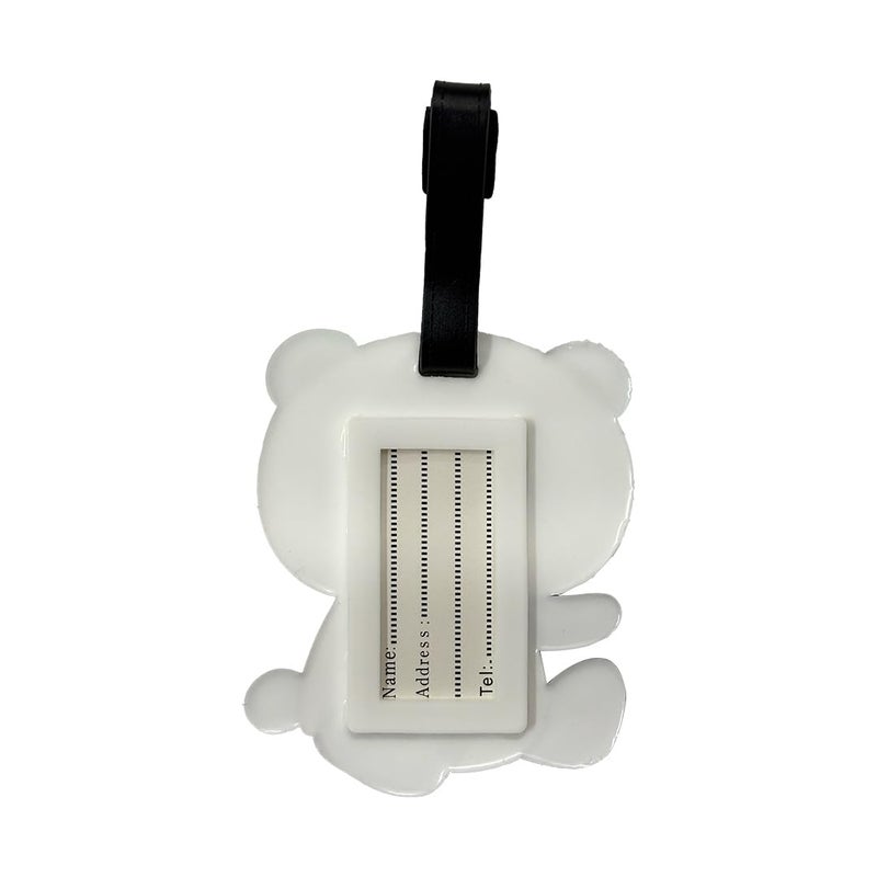 Eitheo بطاقات أمتعة للأطفال بطاقات أمتعة مع اسم وعنوان | بطاقات أمتعة سيليكون للحقائب، بطاقات لتحديد الحقائب/حقائب المدرسة ملونة متعددة (باندا) - Image 5