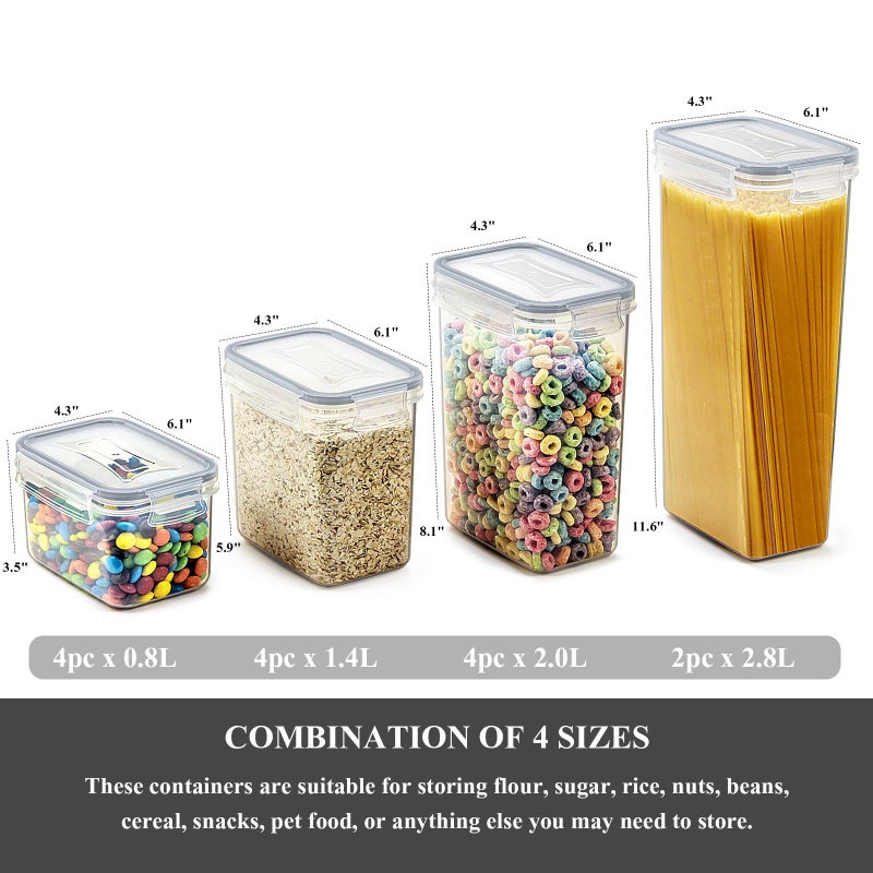 Wildone Airtight Food Storage Containers with Lids  14PC Plastic Kitchen Containers Storage Set for Pantry Organization and Storage  Cereal  Flour and Sugar Containers  Include 20 Labels & Pen - Image 3