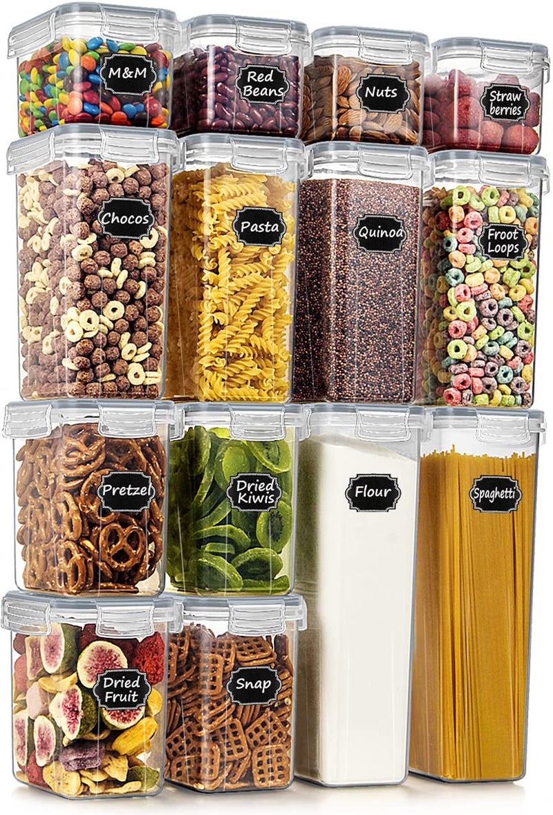 Wildone Airtight Food Storage Containers with Lids  14PC Plastic Kitchen Containers Storage Set for Pantry Organization and Storage  Cereal  Flour and Sugar Containers  Include 20 Labels & Pen - Image 2