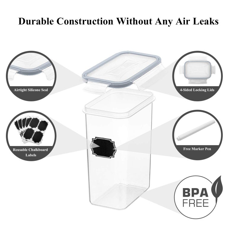 Wildone Airtight Food Storage Containers with Lids  14PC Plastic Kitchen Containers Storage Set for Pantry Organization and Storage  Cereal  Flour and Sugar Containers  Include 20 Labels & Pen - Image 4