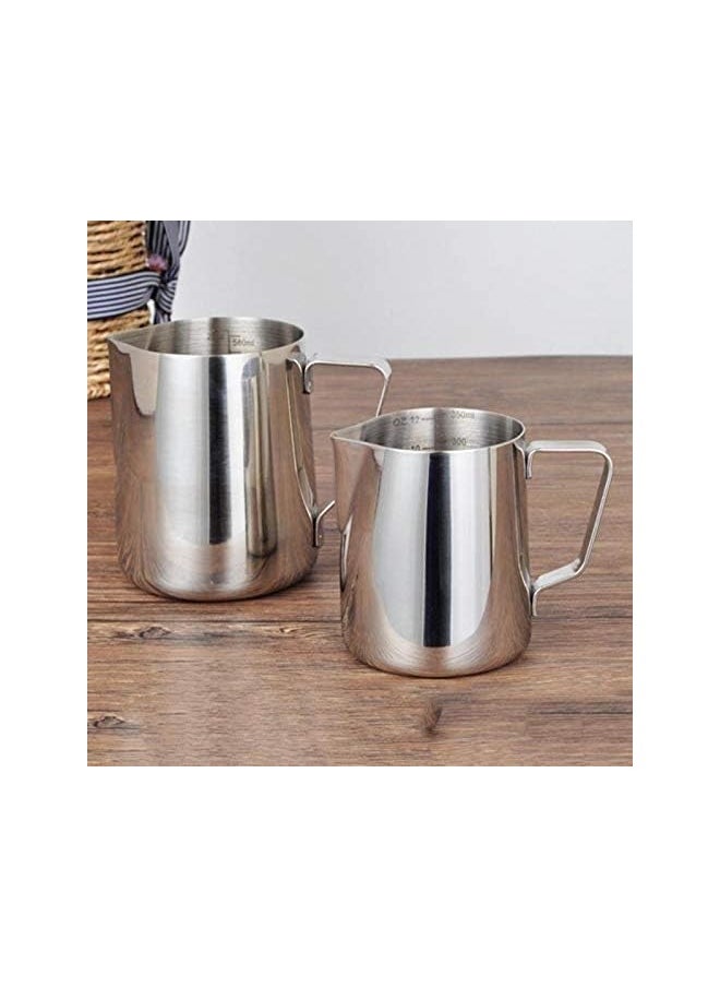 RS Stainless Steel Milk Frothing Pitcher Espresso Coffee Barista Craft Latte Cappuccino Milk Cream Cup Frothing Jug Pitcher (350ml)  - Image 5