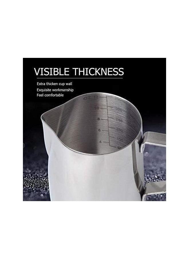 RS Stainless Steel Milk Frothing Pitcher Espresso Coffee Barista Craft Latte Cappuccino Milk Cream Cup Frothing Jug Pitcher (350ml)  - Image 4