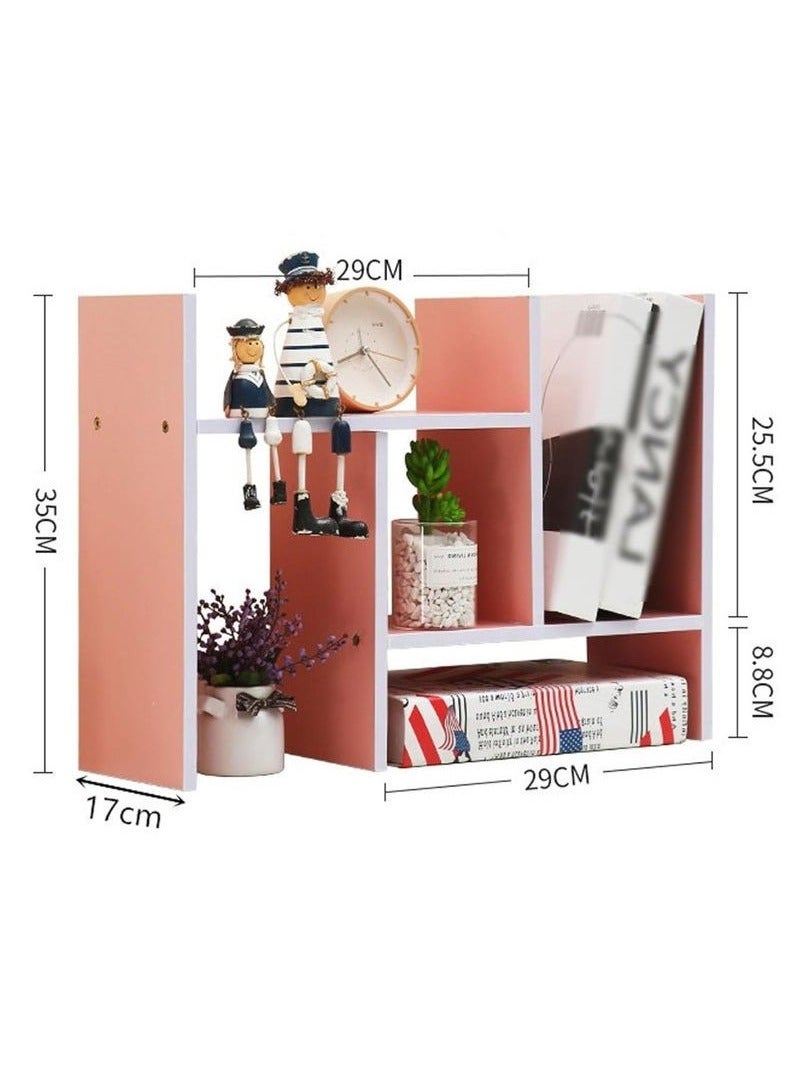 Arabest Adjustable Wooden Desktop Organizer Set - 3-in-1 Expandable Bookshelf & Display Rack with Storage Compartments, Space-Saving Office Desk Organizer (Black)  - Image 4