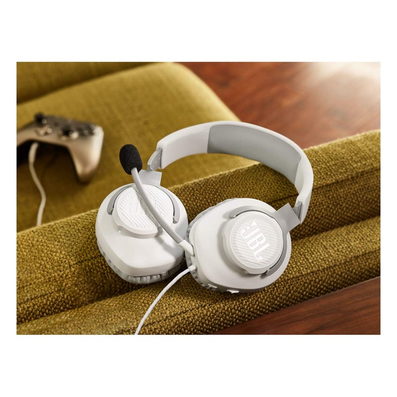 JBL JBL Quantum 100 - Wired Over-Ear Gaming Headphones - White, Large - Image 2