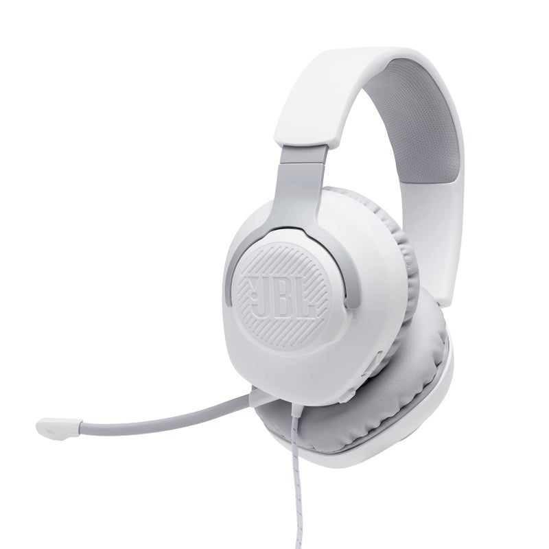 JBL JBL Quantum 100 - Wired Over-Ear Gaming Headphones - White, Large - Image 1