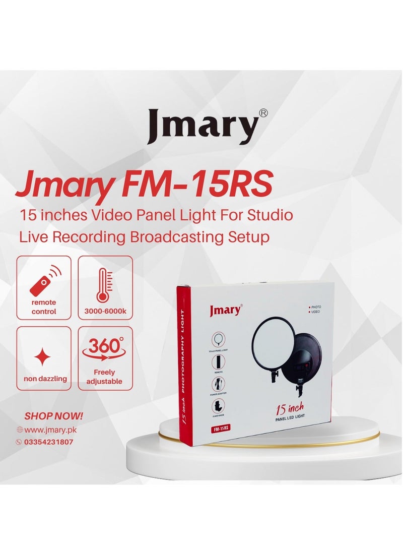Jmary FM-15RS 15 inches Video Panel Light For Studio Live Recording Broadcasting Setup - Image 1