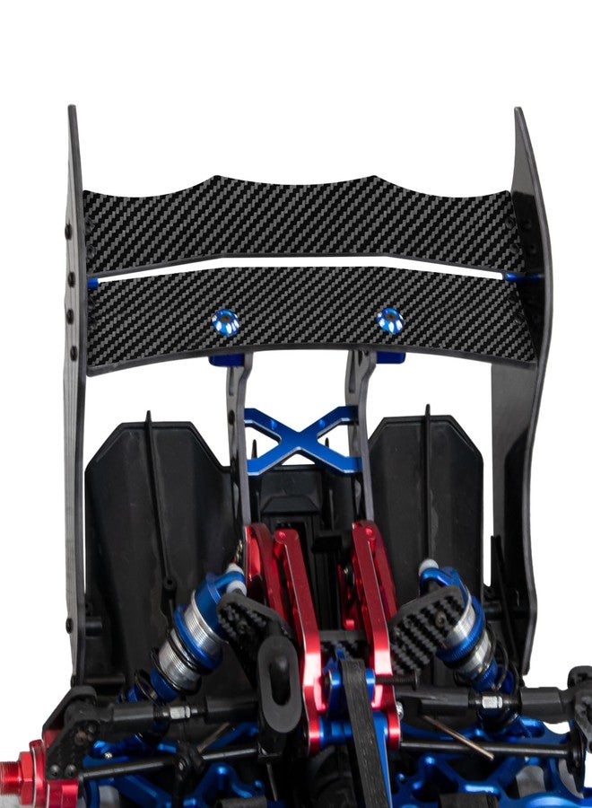 LRFHL Carbon Fiber Rear Wing Adjustable RC Tail Rear Wing Upgrade Part for 1/7 ARRMA Limitless V2 F1 RC Car, Blue - Image 5