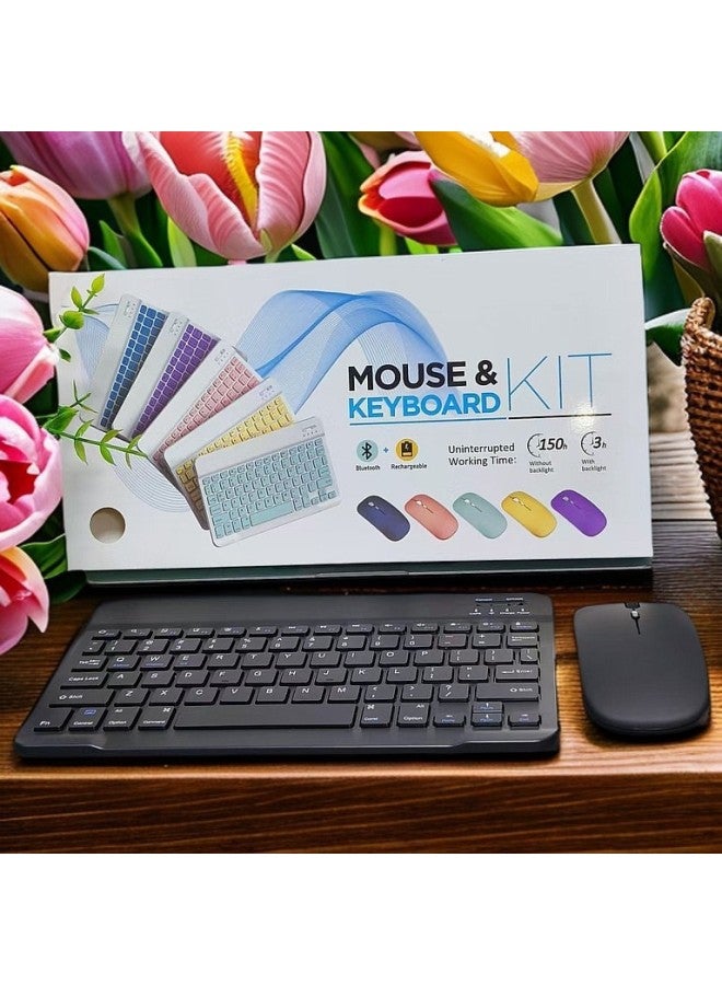 Customized Wireless Bluetooth Keyboard Rechargeable Silent Ultra-Thin Mini Computer Mobile Phone Tablet Notebook-Color:Light Green-Product Type:Keyboard + Dual-mode Mouse (the Mouse Is Rechargeable) - Image 2