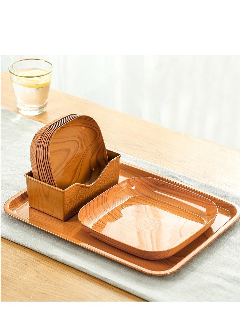 13Pcs Wooden Grain Plates, Reusable Appetizer and Dessert Plates Set, Heavy Duty Elegant and Sturdy Design Plates Eco Friendly Dinner Plates for Dishes Snack, Dessert, Salad Serving, Housewarming - pzsku/Z3F19B39B49D33DC95383Z/45/_/1714357087/9b102a0a-3499-4053-9f88-31406c1388a6