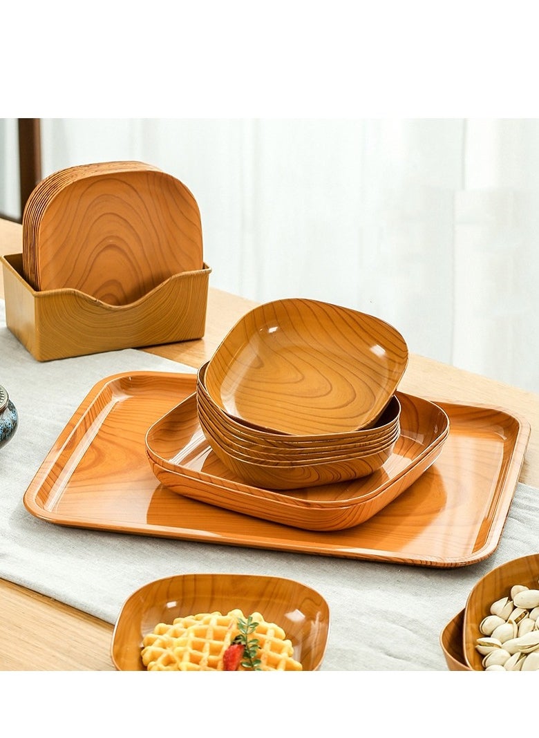 13Pcs Wooden Grain Plates, Reusable Appetizer and Dessert Plates Set, Heavy Duty Elegant and Sturdy Design Plates Eco Friendly Dinner Plates for Dishes Snack, Dessert, Salad Serving, Housewarming - pzsku/Z3F19B39B49D33DC95383Z/45/_/1714357088/612a6292-1f6c-4bf2-8674-6b7e5d87ee7d