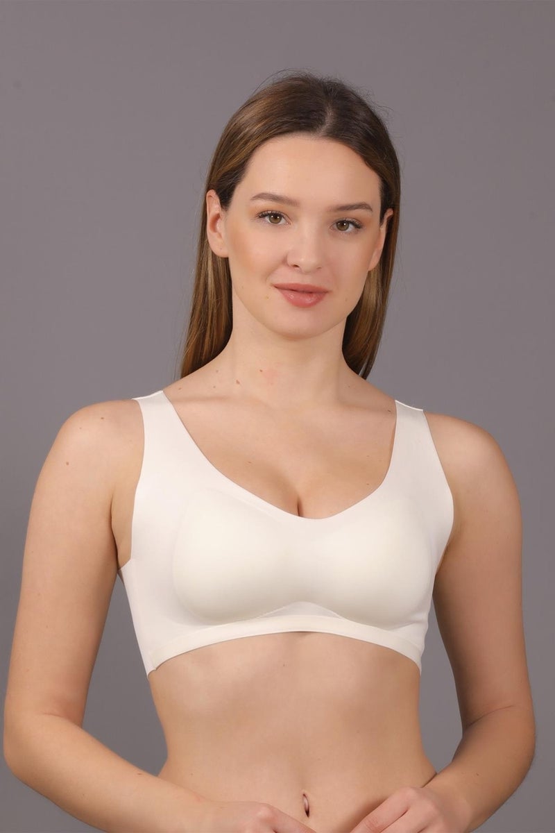 Women's Laser Cut Non-Padded Ecru Bra 336125