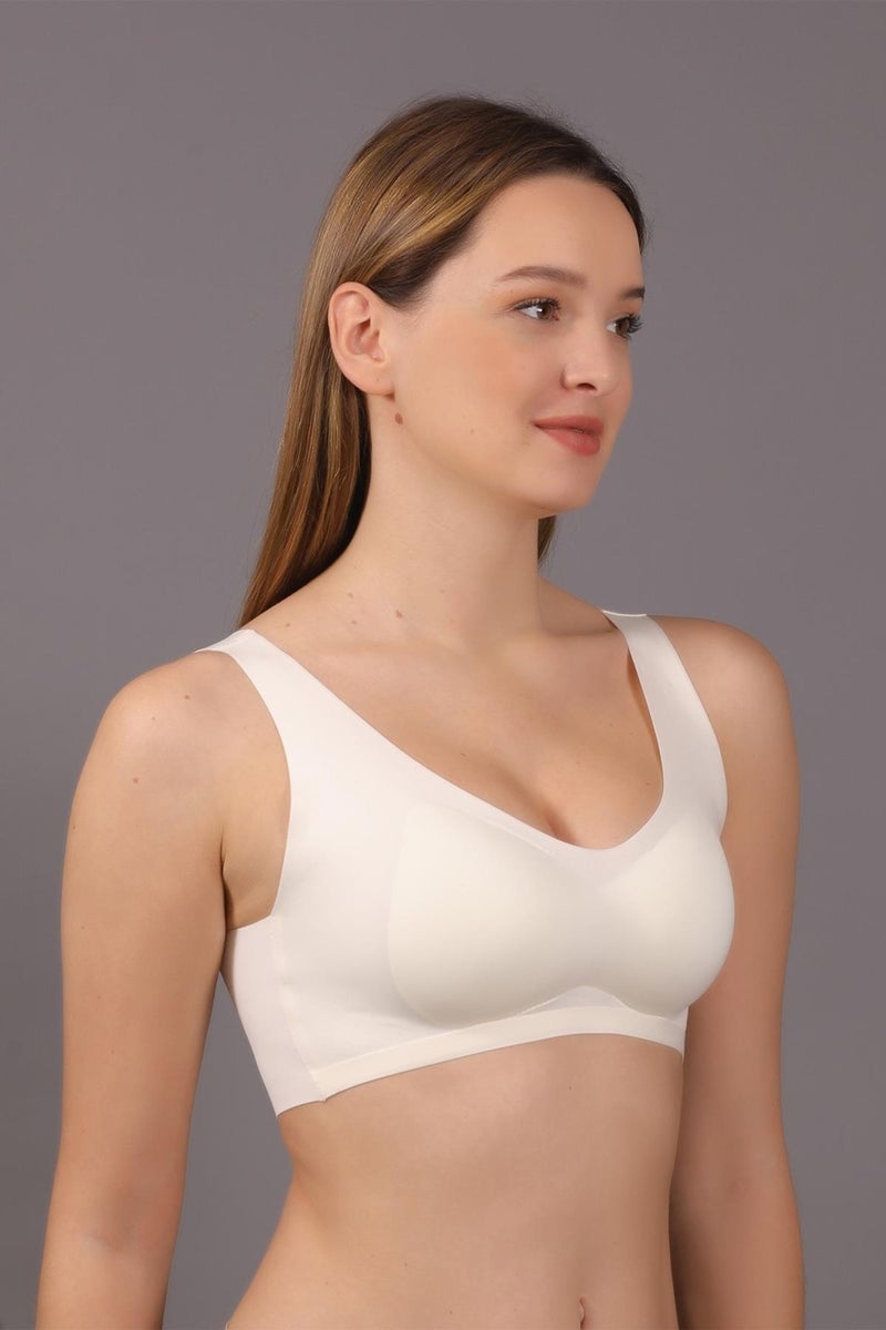 Women's Laser Cut Non-Padded Ecru Bra 336125