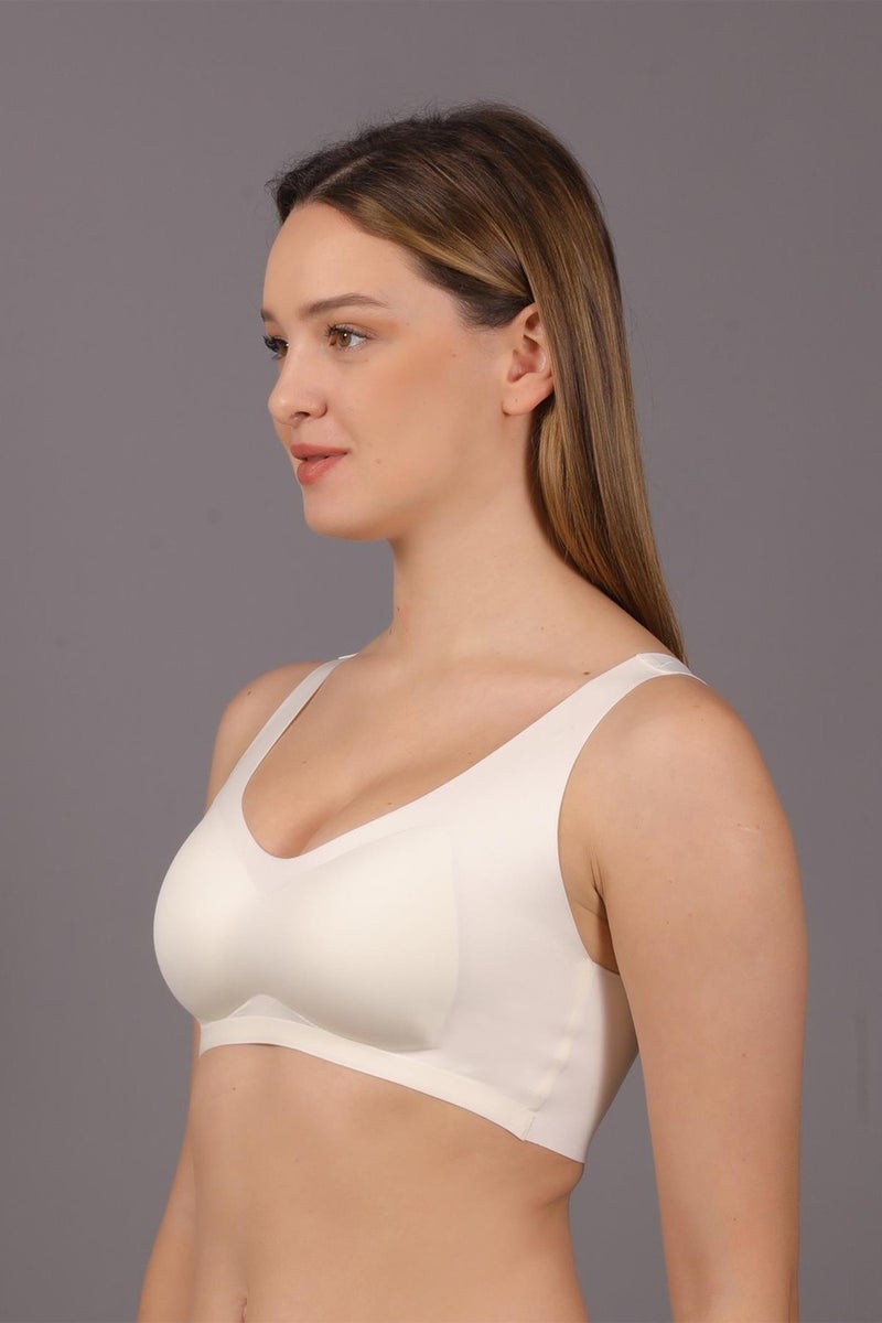 Women's Laser Cut Non-Padded Ecru Bra 336125