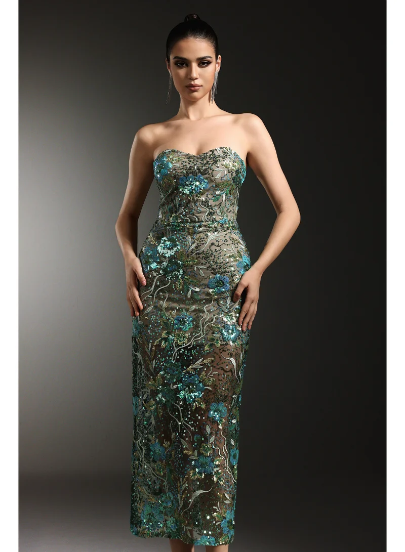 Bella Barnett  Terri Sleeveless Sequin Flower Maxi Dress for Women | Best Price UAE