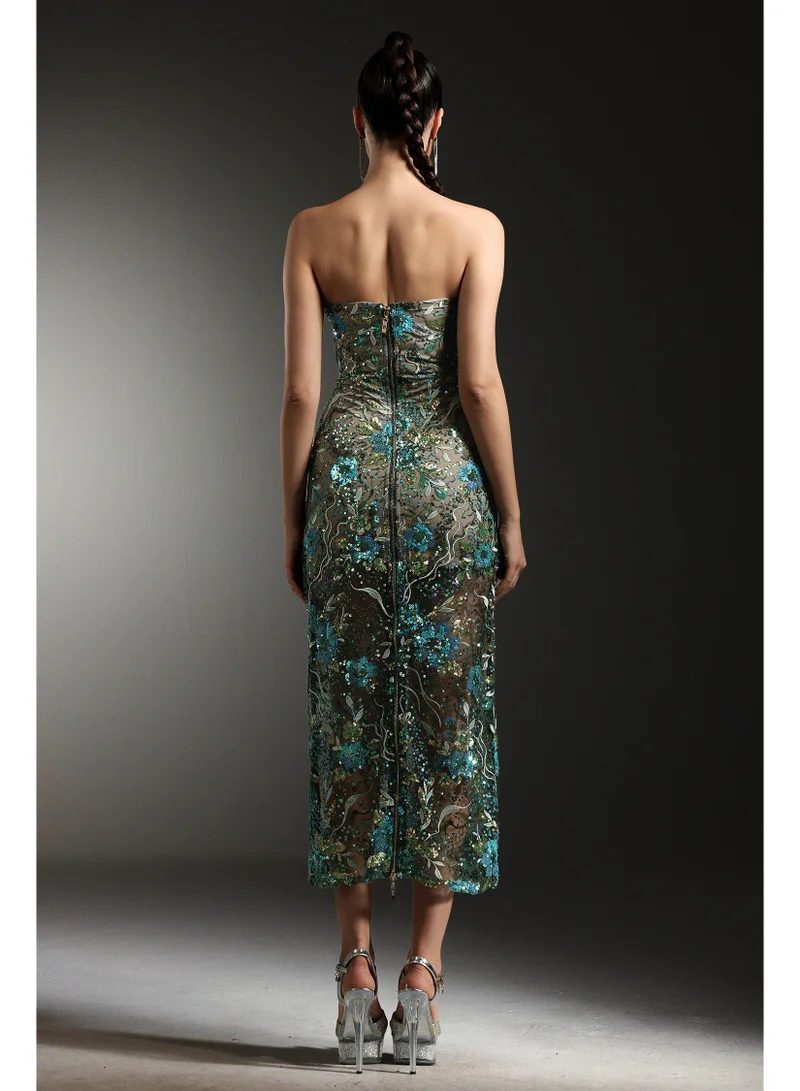 Bella Barnett  Terri Sleeveless Sequin Flower Maxi Dress for Women | Best Price UAE