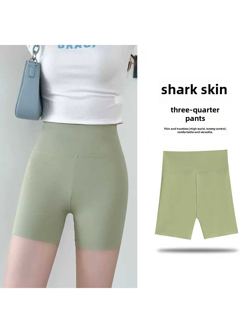 Generic - Womens Slimming Shark Shorts Summer LightweightThree points shark pants [Matcha Green] solid color Three points shark pants [Matcha Green] solid color - Image 1