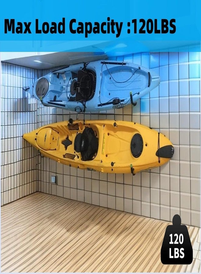 Aweilan Kayak Rack Wall Mount, Canoe Hanger Hooks, Heavy Duty Garage Hooks, for Hanging Outdoor Beach Folding Chair Bicycle Surfboard Snowboard Paddle Board (4 Pack) - Image 3