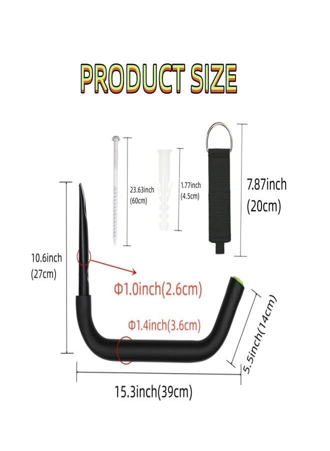 Aweilan Kayak Rack Wall Mount, Canoe Hanger Hooks, Heavy Duty Garage Hooks, for Hanging Outdoor Beach Folding Chair Bicycle Surfboard Snowboard Paddle Board (4 Pack) - Image 2