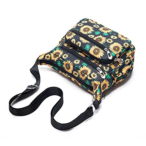 Pealwel Women Shoulder Handbag Roomy Multiple Pockets Bag Ladies Crossbody Purse Tote Top Handle Satchel(Floral) - Image 3