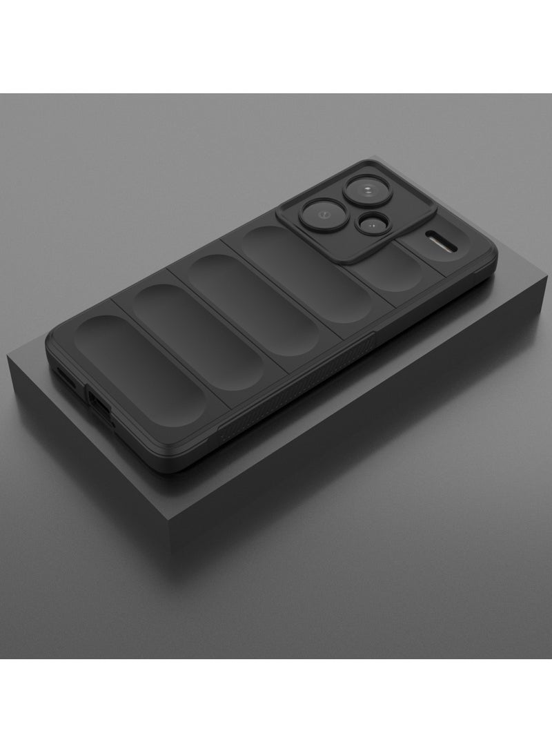 Cover Xiaomi Redmi Note 13 Pro Plus 5G  , - Brushed Dual Protection Shockproof Cover - Heavy Duty Case With Protection For Camera Slip-Resistant - Black - Image 2