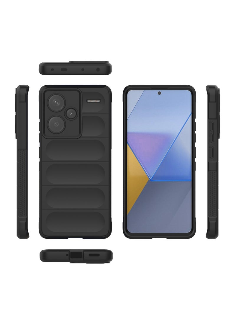 Cover Xiaomi Redmi Note 13 Pro Plus 5G  , - Brushed Dual Protection Shockproof Cover - Heavy Duty Case With Protection For Camera Slip-Resistant - Black - Image 3
