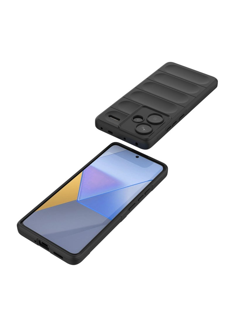 Cover Xiaomi Redmi Note 13 Pro Plus 5G  , - Brushed Dual Protection Shockproof Cover - Heavy Duty Case With Protection For Camera Slip-Resistant - Black - Image 5