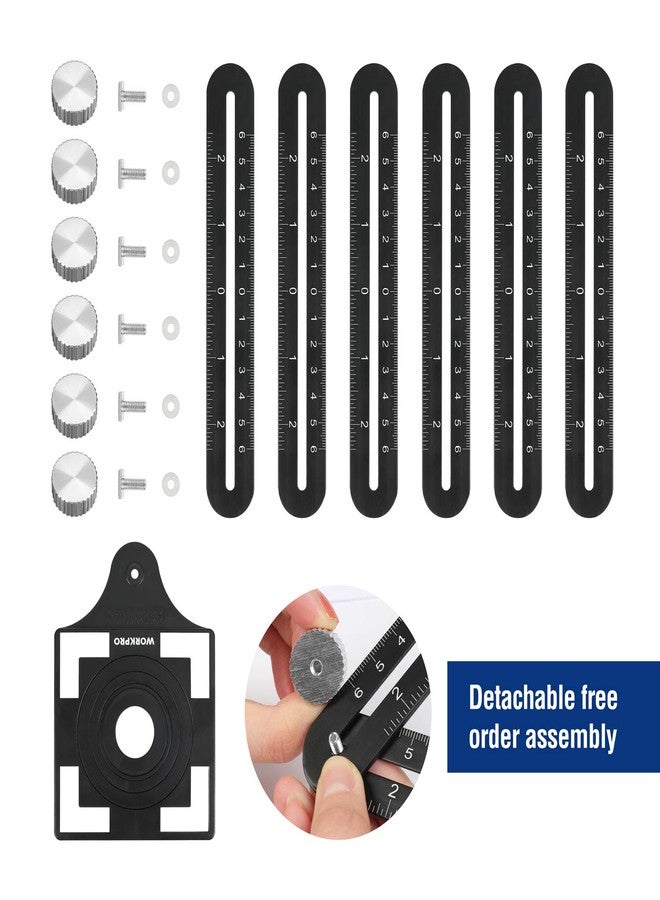 ووركبرو مجموعة أدوات قياس الزوايا WORKPRO مقاس 10 بوصات و6 جوانب، وناسخة مقياس محيط الشكل البلاستيكي، ومسطرة قياس متعددة الزوايا من سبائك الألومنيوم - Image 5