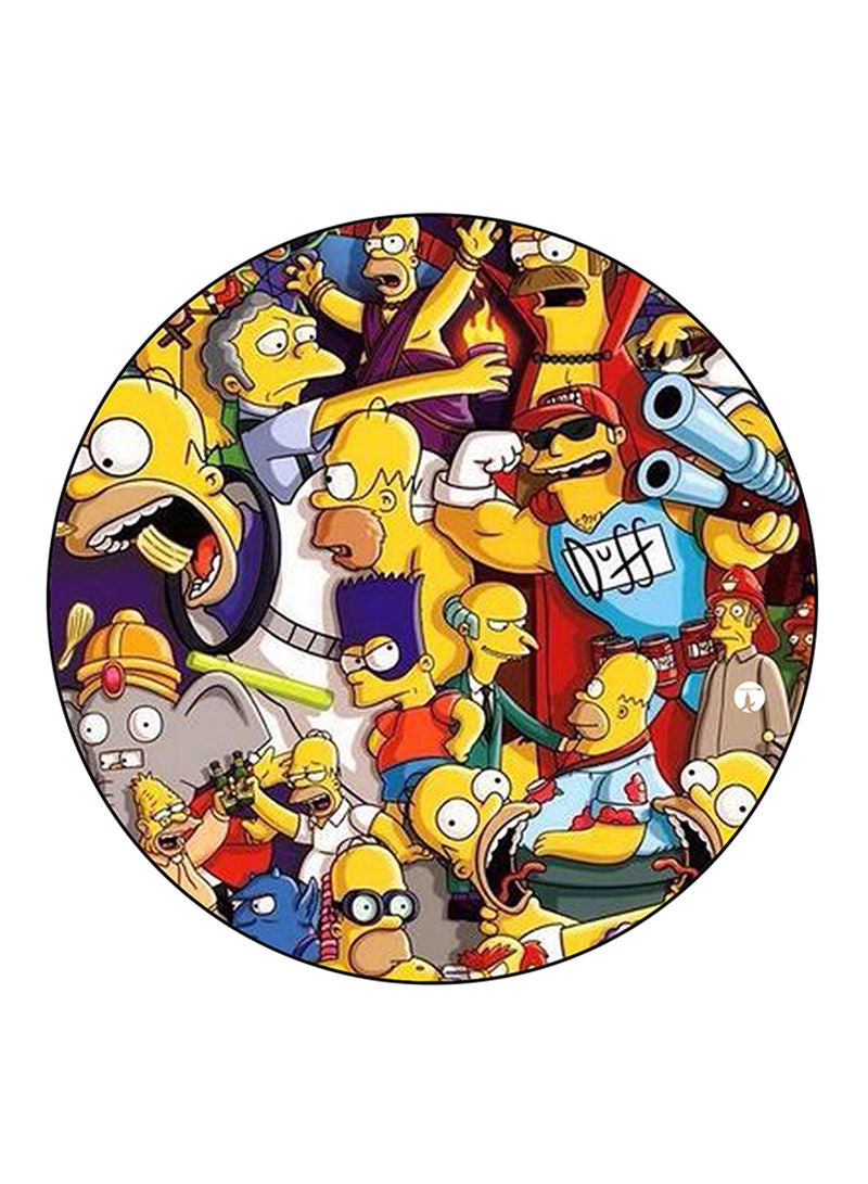 RKN The Simpsons Printed Mouse Pad Round  Multicolour
