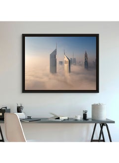 Art Decor Art Decor Framed Canvas Wall Art of Jumeirah Emirates Towers Landscape Photography Iconic Dubai Architecture Modern Urban Design Cityscape Print Wall Decor for Office Living Room Gifting  - Image 3