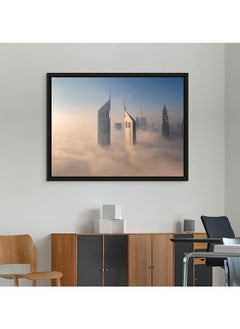Art Decor Art Decor Framed Canvas Wall Art of Jumeirah Emirates Towers Landscape Photography Iconic Dubai Architecture Modern Urban Design Cityscape Print Wall Decor for Office Living Room Gifting  - Image 2