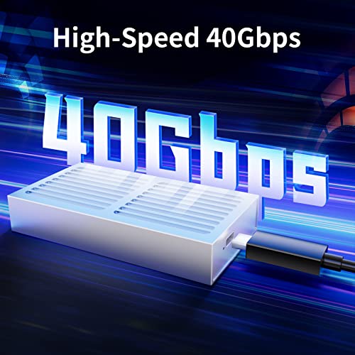ALYYDBG Aluminum 40Gbps M.2 NVMe SSD Enclosure, 8TB USB-C External Hard Drive for M1 M2 Pro/Max, Support 2280 B&M+M-Key PCIe, Compatible Thunderbolt 3/4 USB 4/3.2/3.1/3.0/2.0 - Image 2