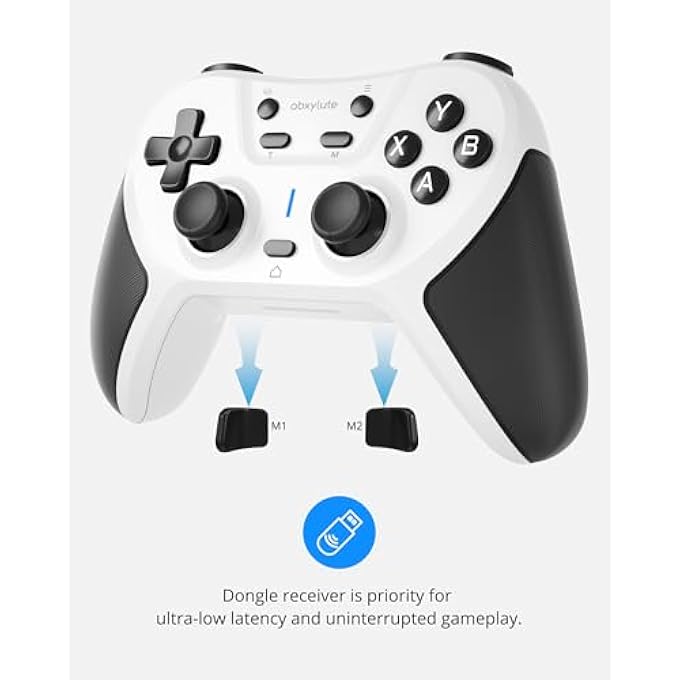 Abxylute C5P WIRELESS GAMING CONTROLLER FOR PC/SWITCH/IOS/ANDROID/PS3/PS4/STEAM/MAC, 2.4 GHZ HALL EFFECT STICK & TRIGGER - REMAPPABLE BACK BUTTONS - RUBBERIZED GRIPS CONSOLE LAYOUT GAMEPAD VIBRATION - Image 3