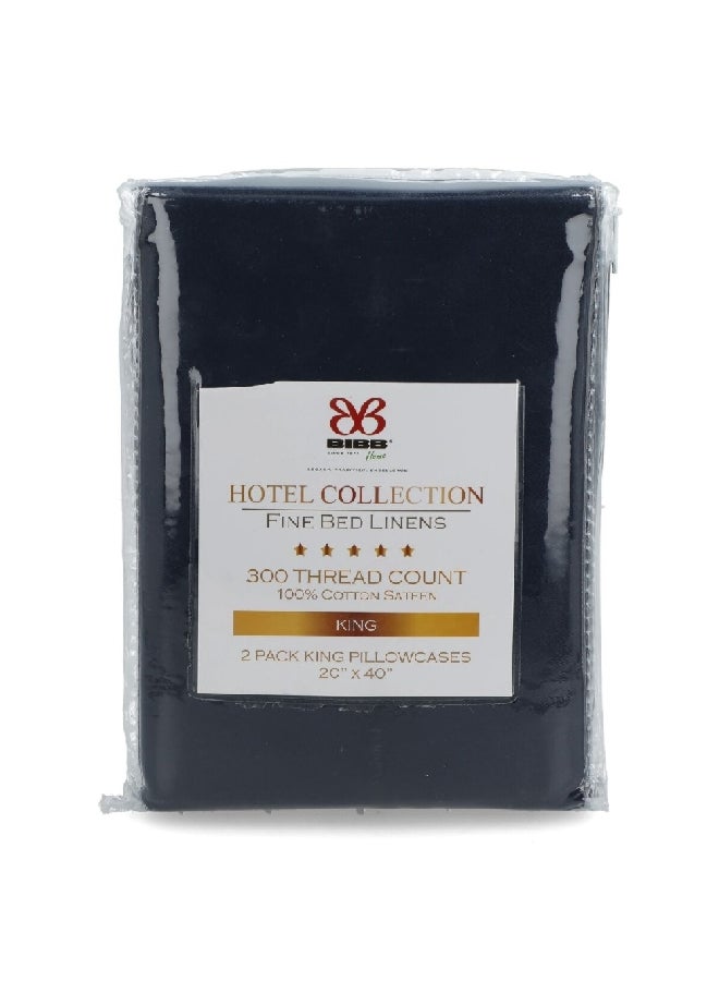 بيب هوم TC300 غطاء وسادة سادة من القطن الفاخر رمادي داكن 20 × 40 إنش PILLOW PAIR SOLID - Image 1