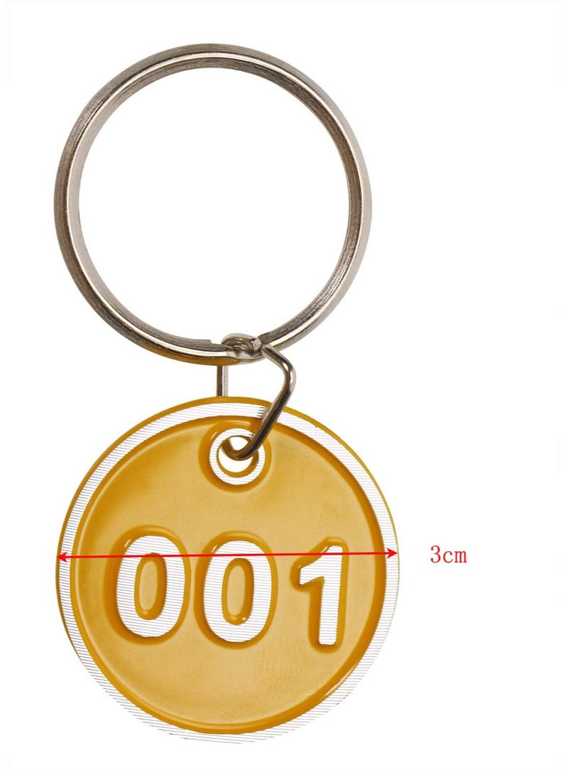 1 set 1-100 Number Colorful Tough Aluminum Metal Numbered Marking Identification Hang Tags Luggage Labels Tag with Split Rings for Organized Coded Key Box Cabinet System Identifier (Yellow) - Image 2