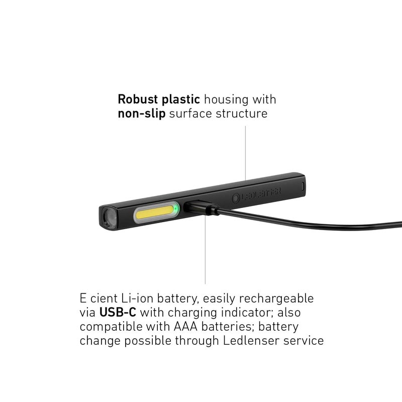 LEDLENSER مصباح فحص LED قابل لإعادة الشحن Ledlenser W2R بقوة 220 لومن - Image 2