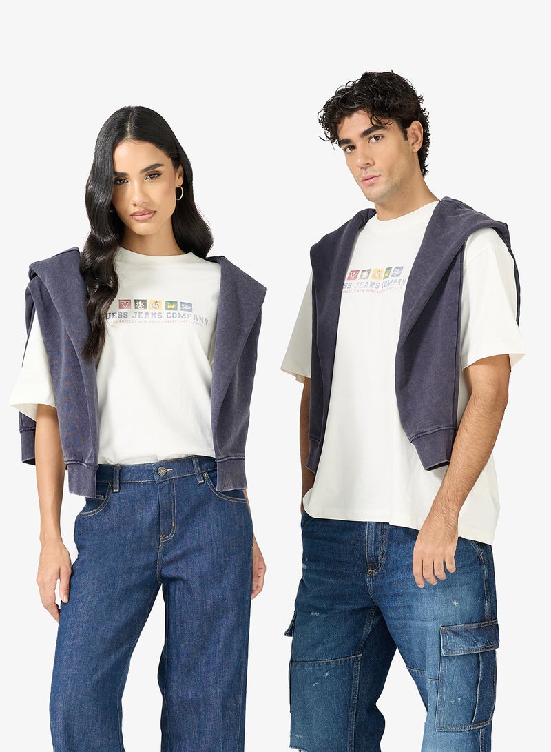 GUESS Unisex Casual Crew Neck Oversized T-Shirt - Image 1