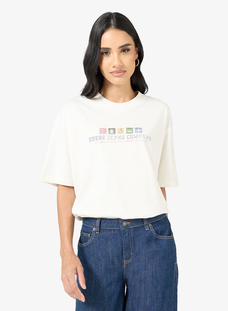 GUESS Unisex Casual Crew Neck Oversized T-Shirt - Image 2