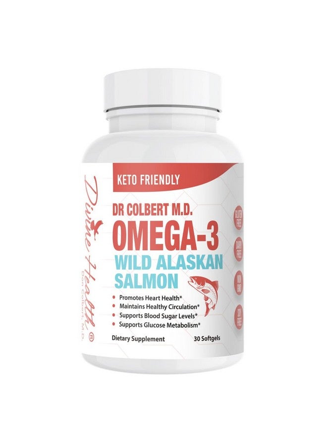 Divine Health Dr.Colbert's Wild Alaskan Salmon Omega-3 Containing Natural Sources of Omega-3, DHA & EPA - Formulated by Dr. Don Colbert - Image 1