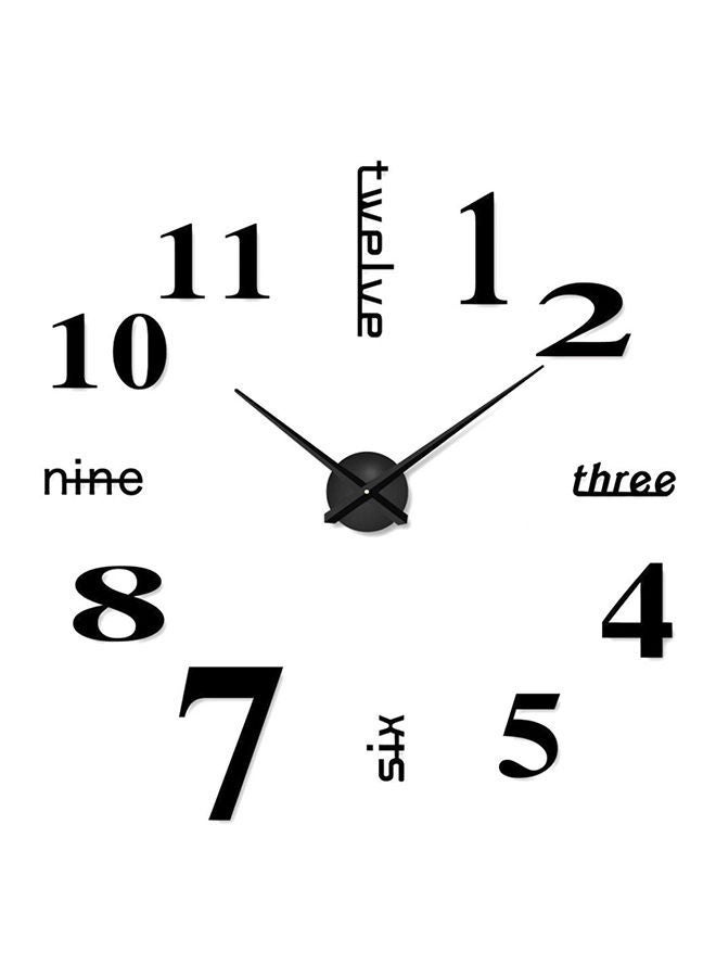 نيبمينينت ملصق ثلاثي الأبعاد وبتأثير مرآة على شكل ساعة حائط رقمية يمكنك لصقه بنفسك أسود 40 X 40سنتيمتر