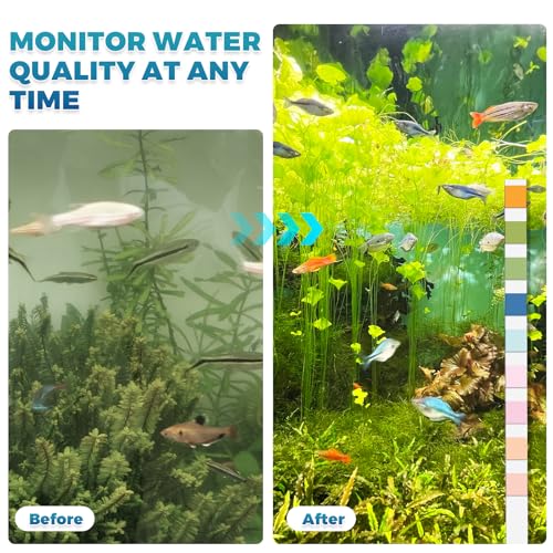 BACNUNN Aquarium Test Strips: 200CT 9 in 1 Quick & Accurate Fish Tank Water Testing Kit for Freshwater Pond Testing Nitrate Nitrite Hardness Free Chlorine pH Carbonate Total Alkalinity Copper Iron - Image 4