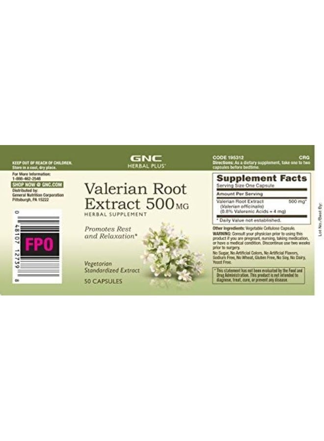 GNC Herbal Plus Valerian Root Extract 500 Mg, 50 Servings  - Image 3