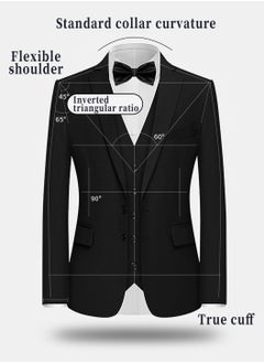 Moovant 3-Piece Men's Suit Set, Business & Casual Formal Attire with Blazer, Vest, and Trousers, Men's Formal Suits  - Image 2
