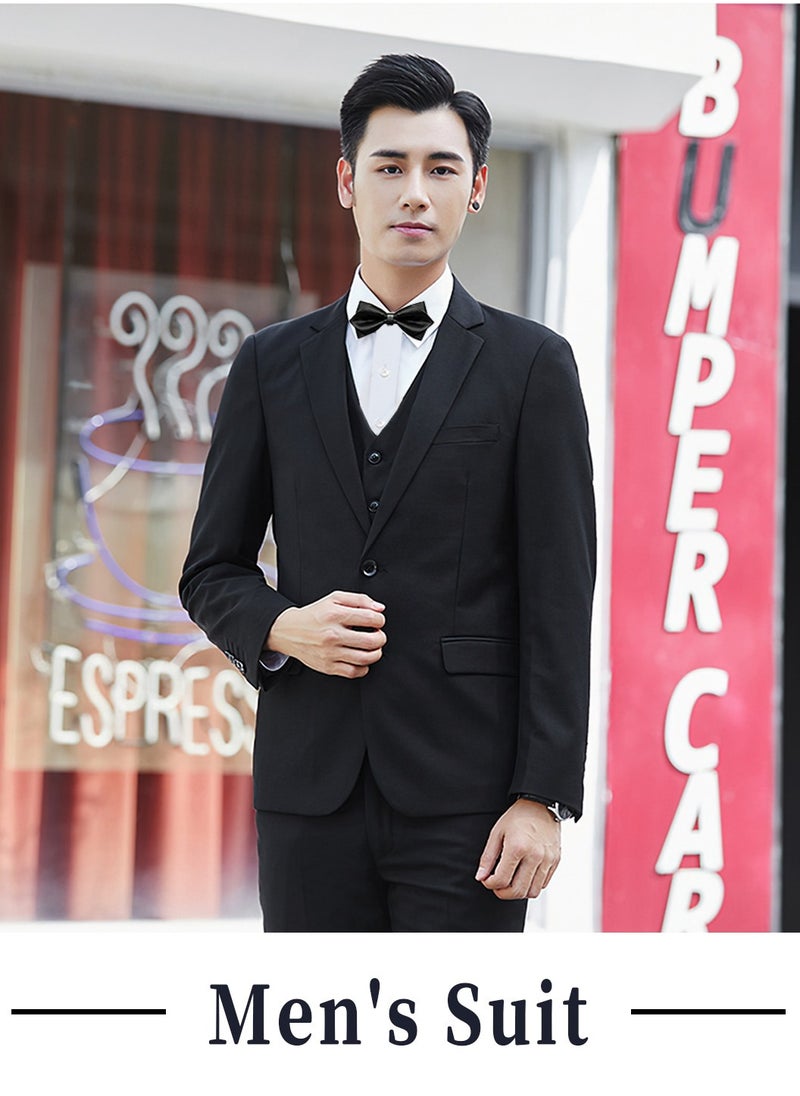 Moovant 3-Piece Men's Suit Set, Business & Casual Formal Attire with Blazer, Vest, and Trousers, Men's Formal Suits  - Image 3